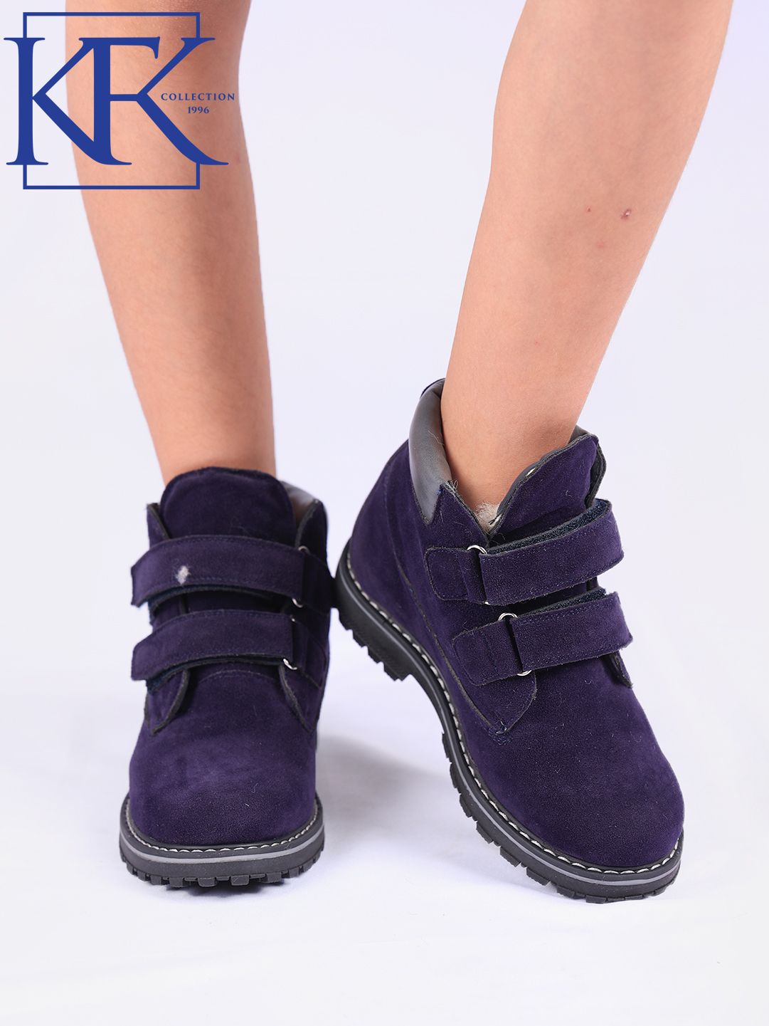 KFK children's boots for boys and girls, fur-lined, with non-slip soles