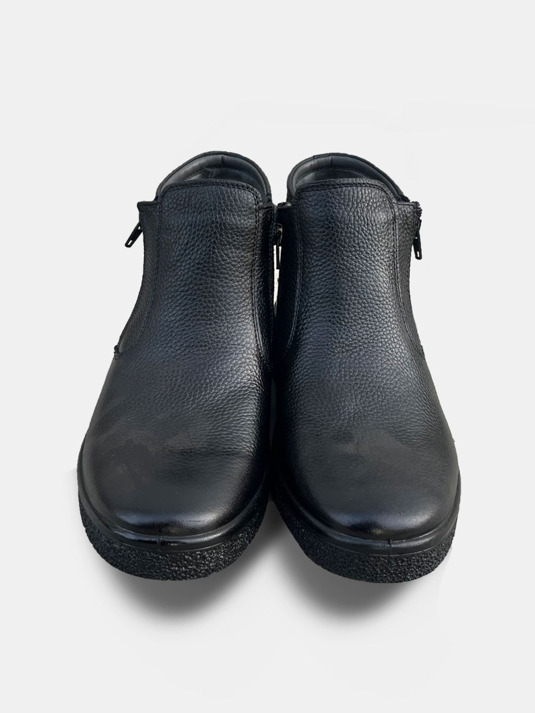 Men's boots made of genuine leather, with fur view 6