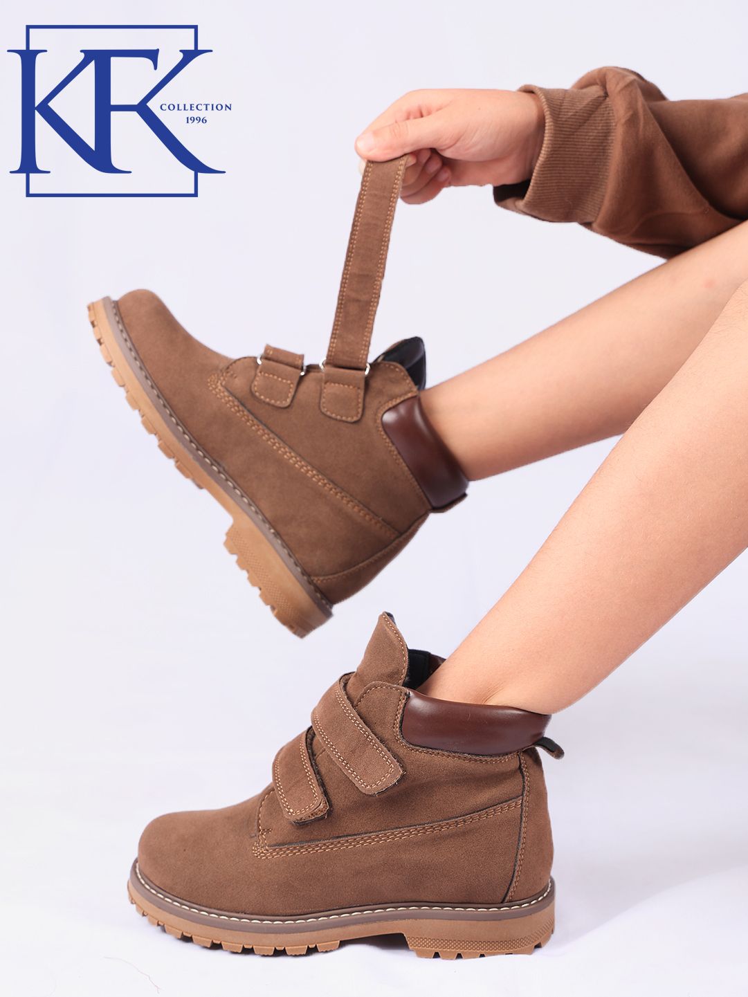 KFK children's boots for boys and girls, fur-lined, with non-slip soles view 5